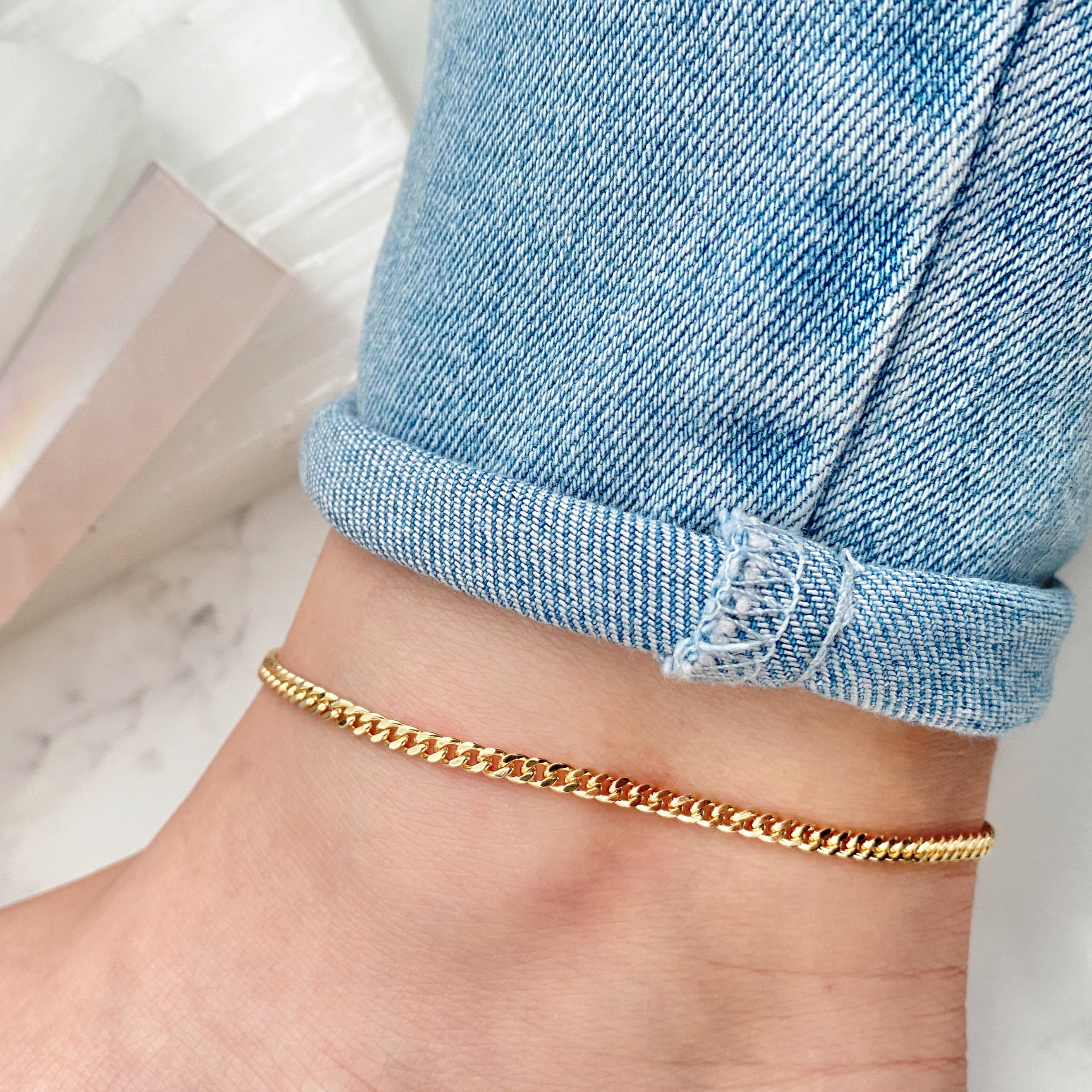 Mini Cuban Link Anklet – Aloe Riviera