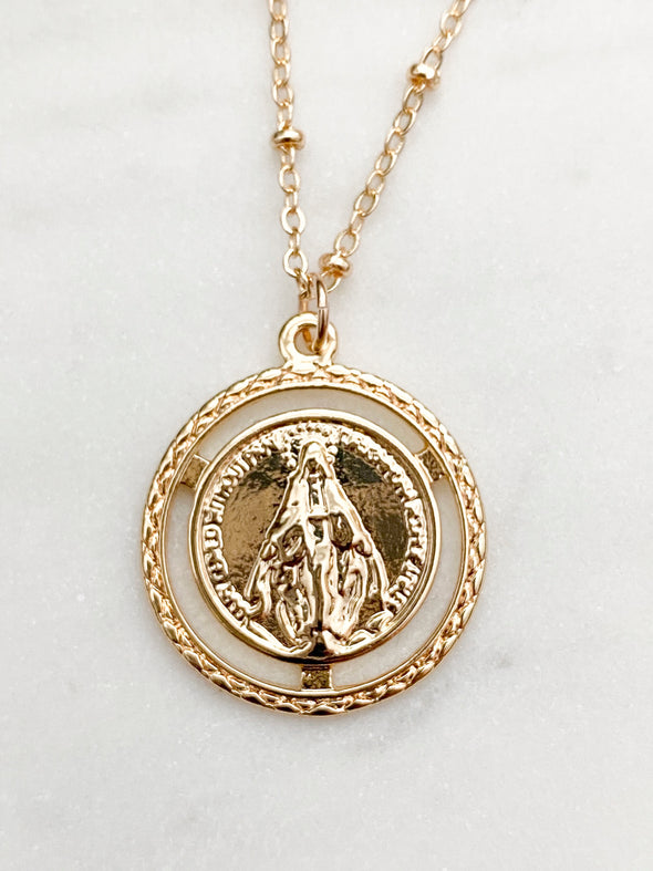 Catherine Religious Medallion Necklace
