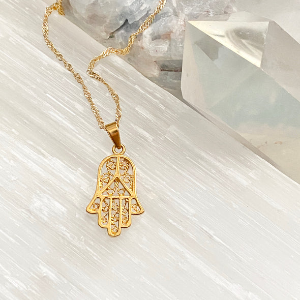 Intricate Hamsa Necklace