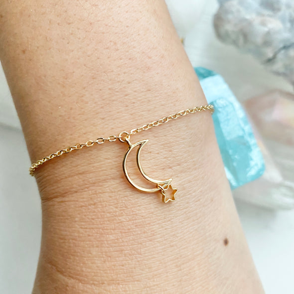 Cleo Crescent Moon Charm Bracelet