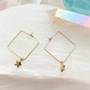 Square Hoops With Star Charms