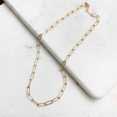 Tia Large Paper Clip Chain Necklace