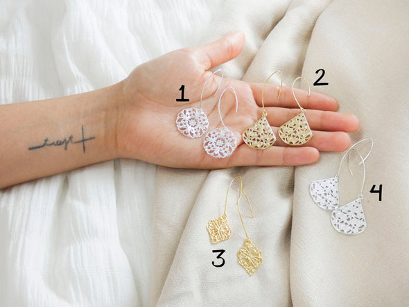 Christina Filigree Drop Earrings