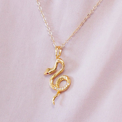 Phoebe Cubic Zirconia Snake Necklace