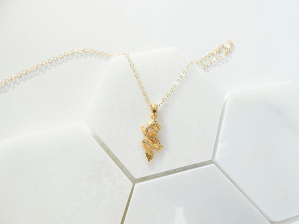 Lucy Cubic Zirconia Dragon Necklace