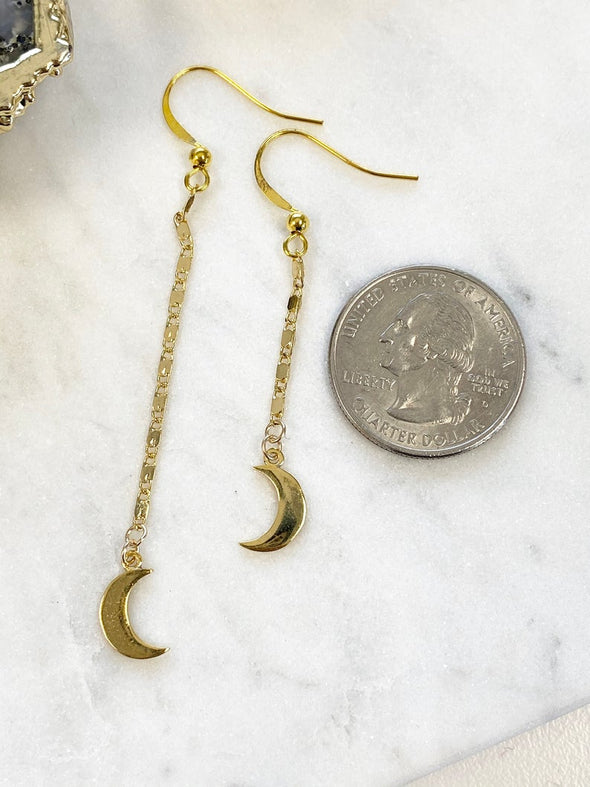 Asymmetrical Moon Drop Earrings