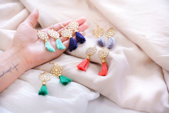 Amaya Tassel Filigree Earrings