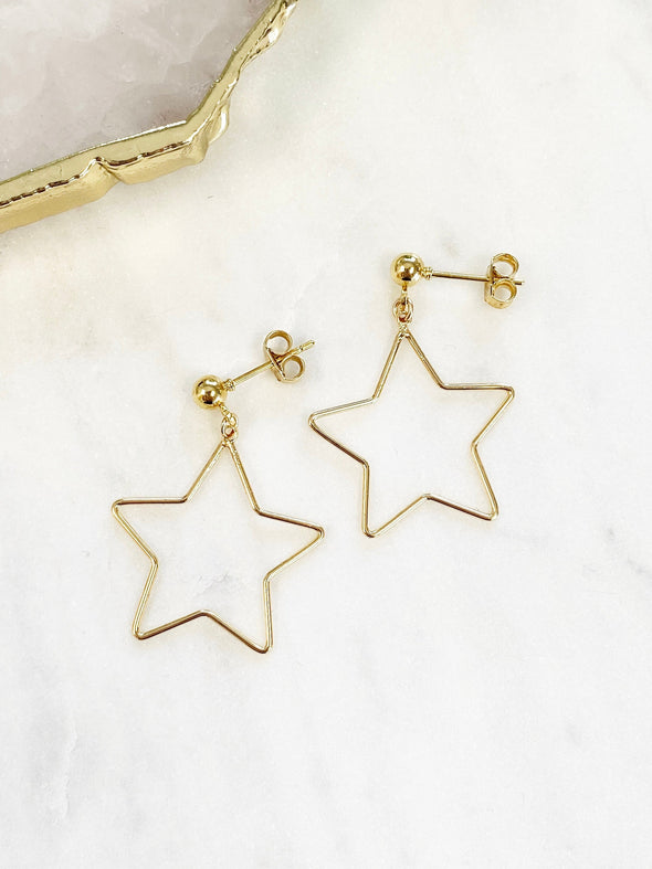 Star Cut Out Dangle Earrings